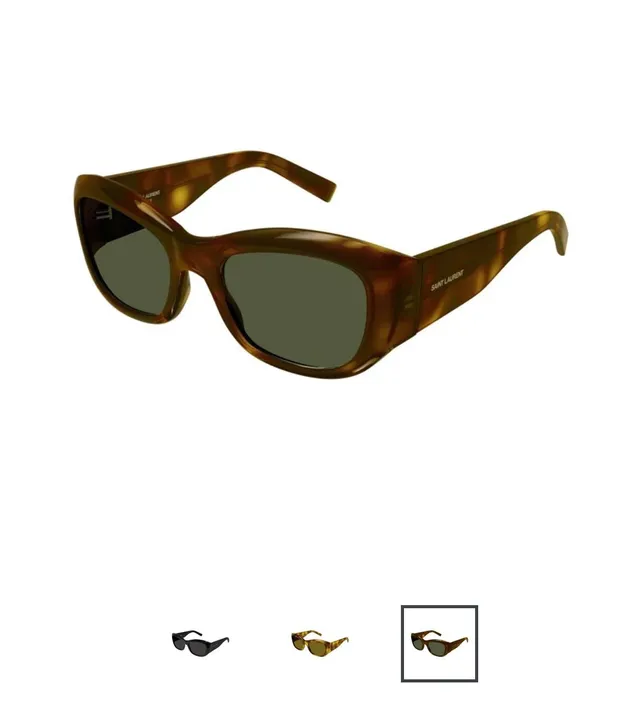 Saint Laurent SL 207 Tortoiseshell Oversized Rectangular Sunglasses 4