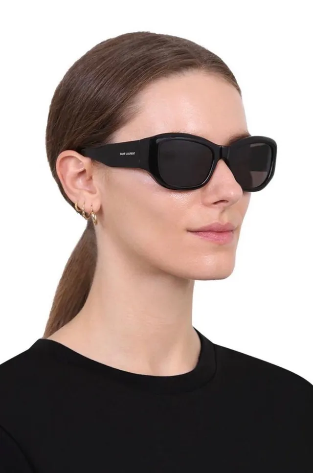 Saint Laurent SL 207 Tortoiseshell Oversized Rectangular Sunglasses 5