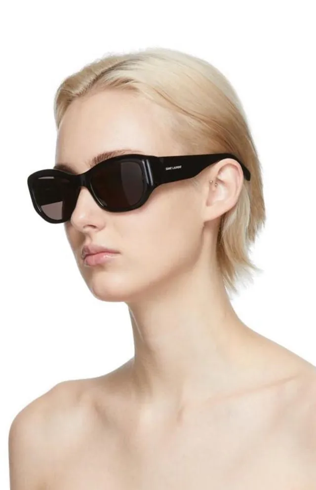 Saint Laurent SL 207 Tortoiseshell Oversized Rectangular Sunglasses 8