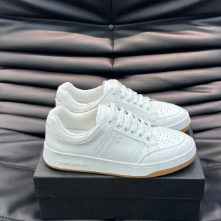 Saint Laurent SL 61 白色纹理皮革生活方式运动鞋