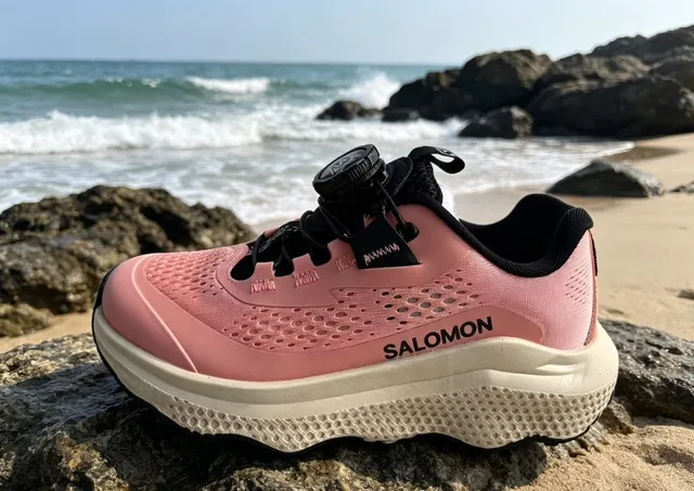 Salomon White Pink Mesh Upper BOA Dial Closure Running Shoes 4