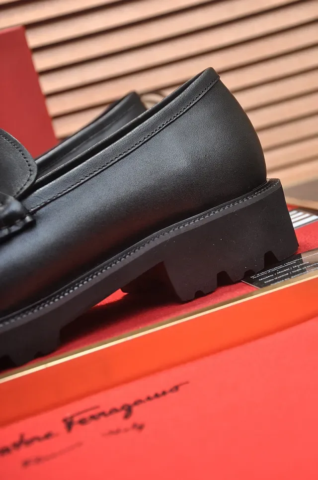 Salvatore Ferragamo Gancini Black Leather Loafers 2
