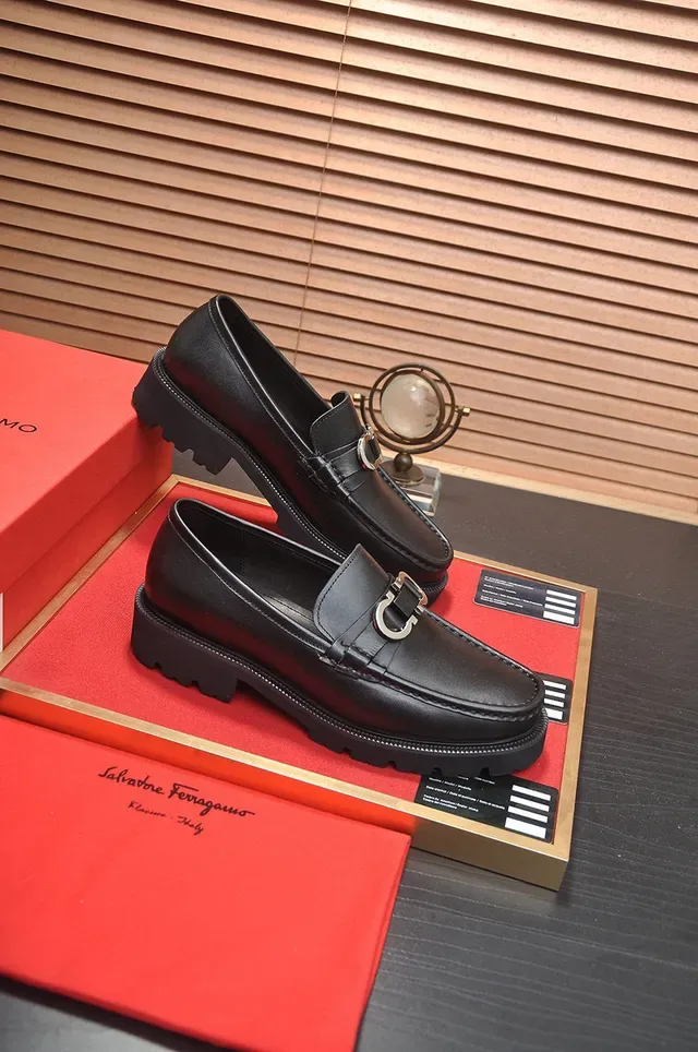 Salvatore Ferragamo Gancini Black Leather Loafers 3