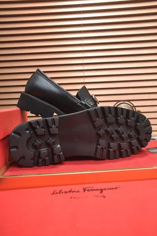 Salvatore Ferragamo Gancini Black Leather Loafers 5