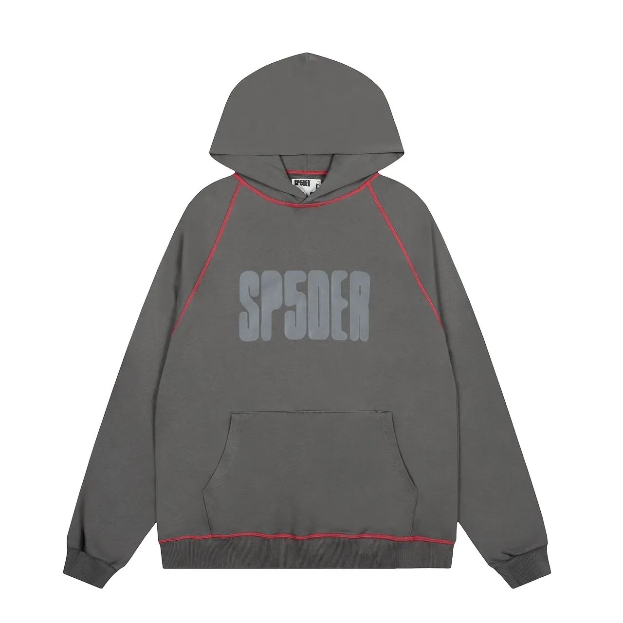 Sp5der رمادي أحمر Oversized Fit Contrast Piping Tracksuit 2