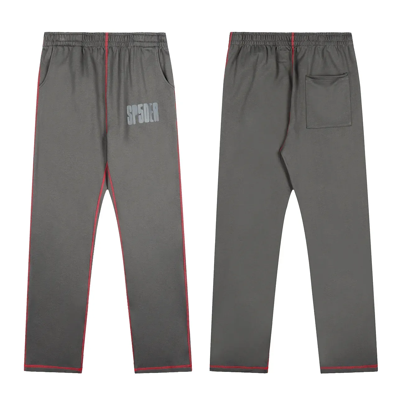 Sp5der رمادي أحمر Oversized Fit Contrast Piping Tracksuit 8