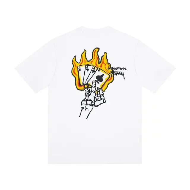 Stussy Flaming Aces Graphic T-Shirt 3