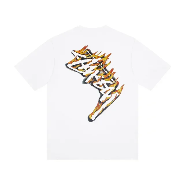 Stussy Stock Logo Flame Graphic T-Shirt 3