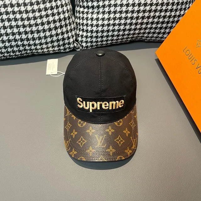 Supreme Box Logo Negro Marrón Estructurado Seis Paneles Bordado Gorra de Béisbol 2