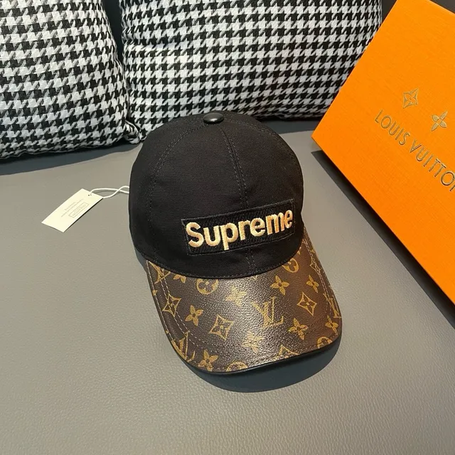 Supreme Box Logo Negro Marrón Estructurado Seis Paneles Bordado Gorra de Béisbol 3