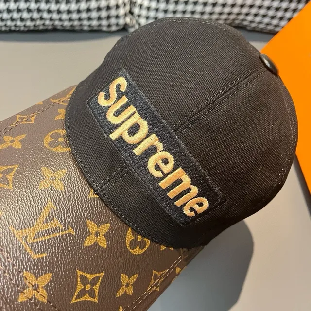 Supreme Box Logo Negro Marrón Estructurado Seis Paneles Bordado Gorra de Béisbol 6