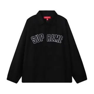 Supreme Coach Black White Collared Button-Front Jacket