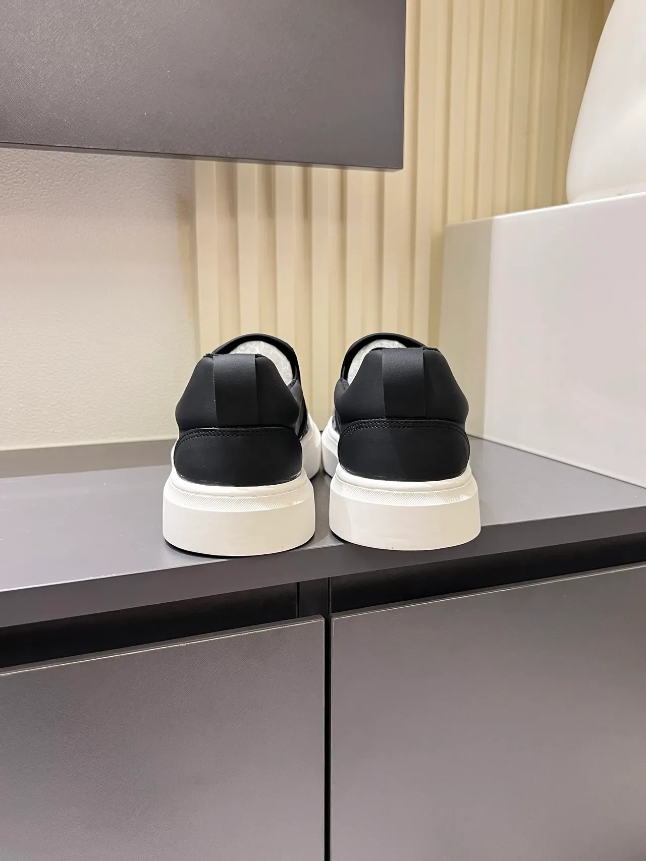 Supreme Slip-On Patterned Knit and Leather Lifestyle Sneakers 2
