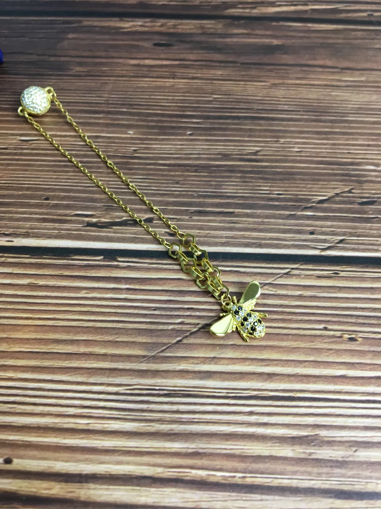 Swarovski Bee Pendant Gold-Tone Crystal Necklace 2