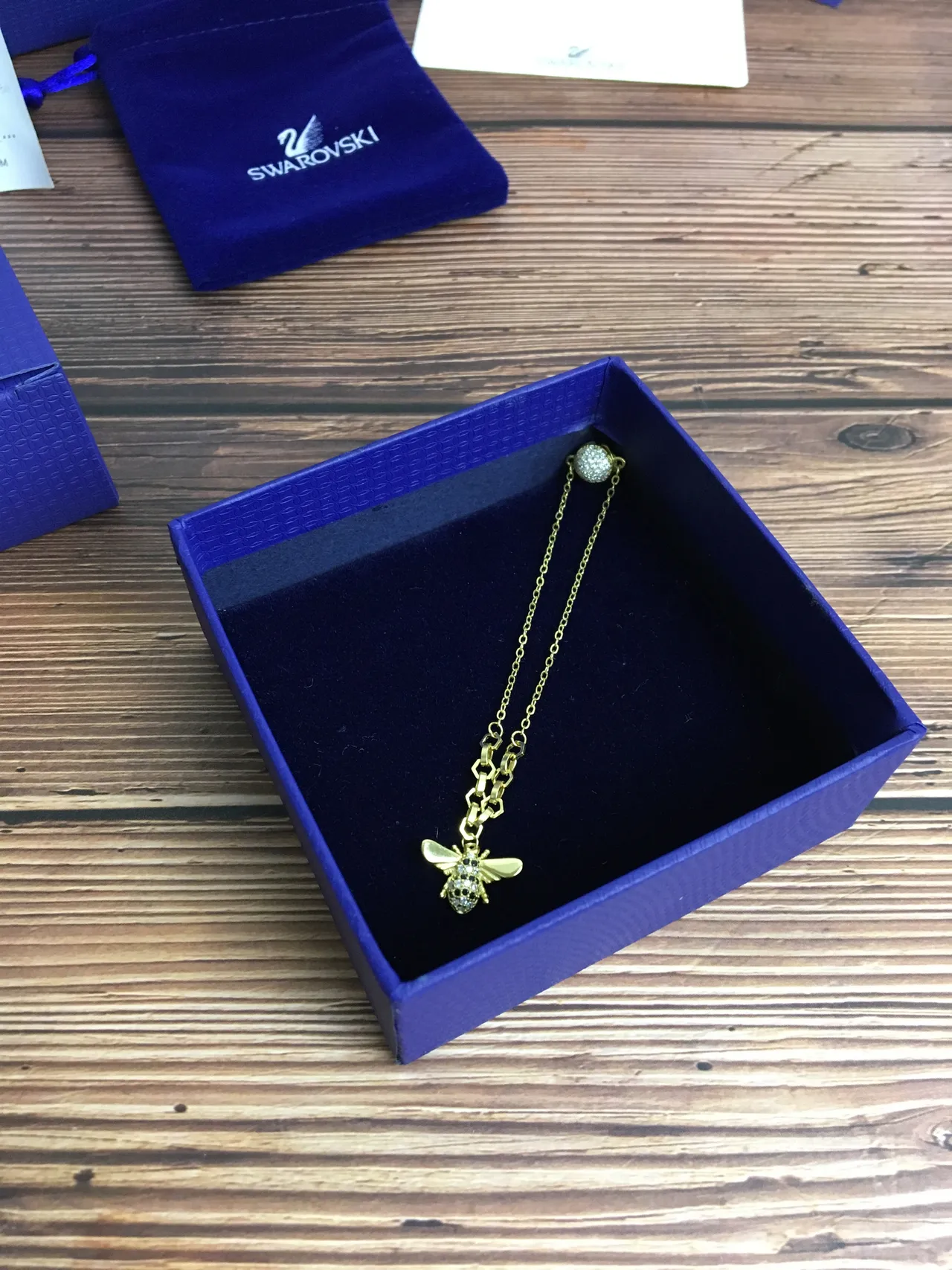 Swarovski Bee Pendant Gold-Tone Crystal Necklace 5