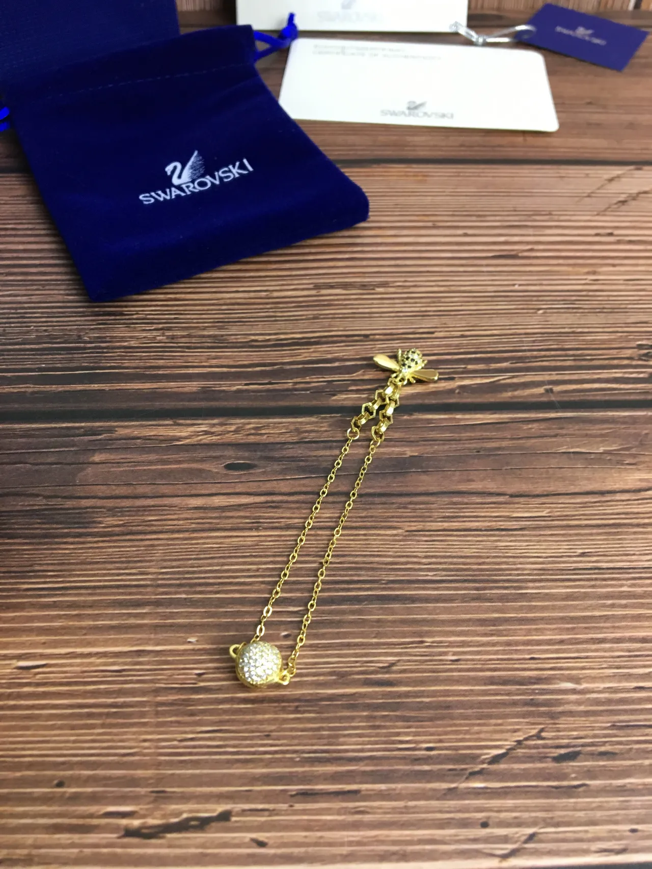 Swarovski Bee Pendant Gold-Tone Crystal Necklace 6