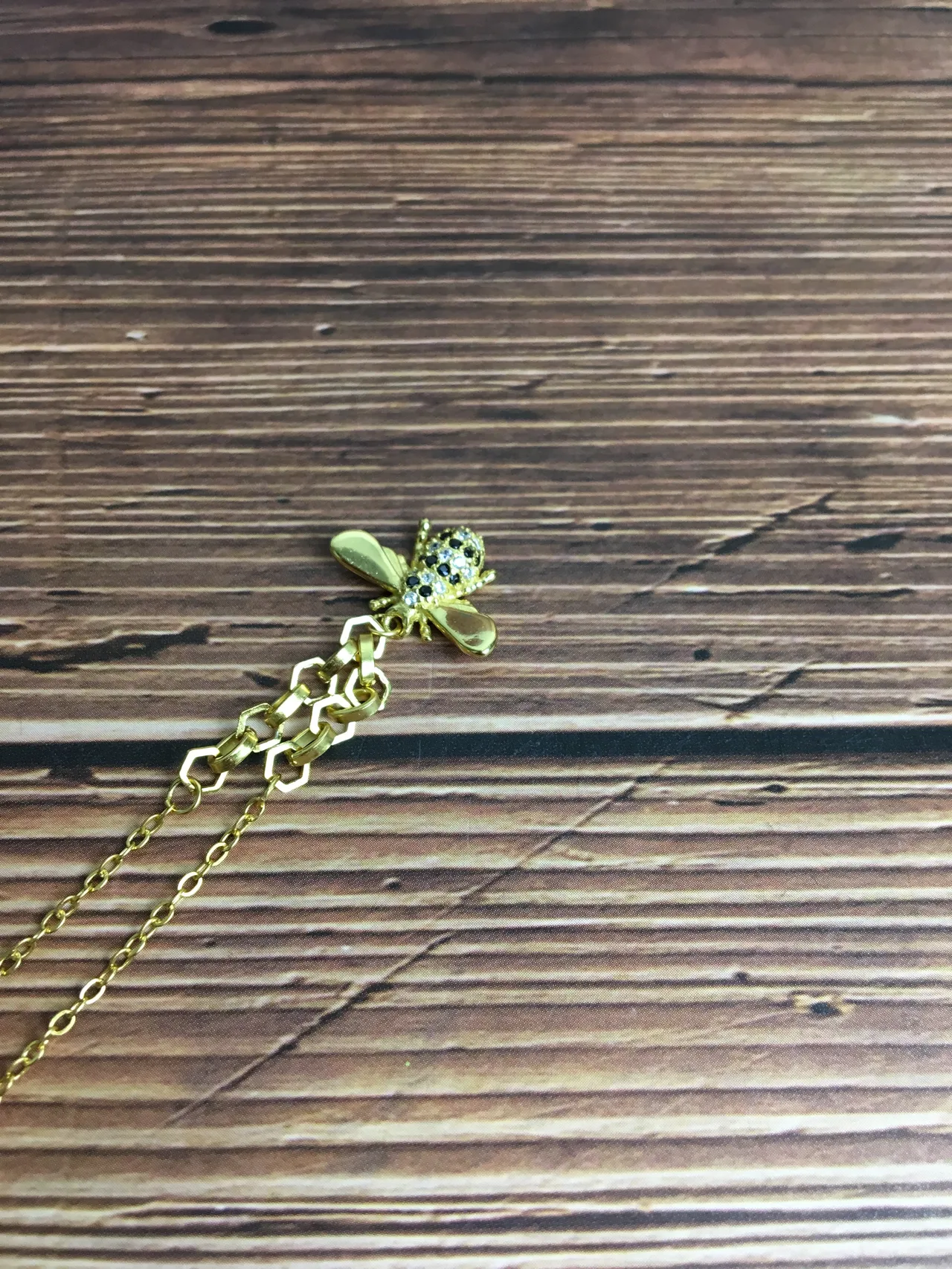 Swarovski Bee Pendant Gold-Tone Crystal Necklace 8