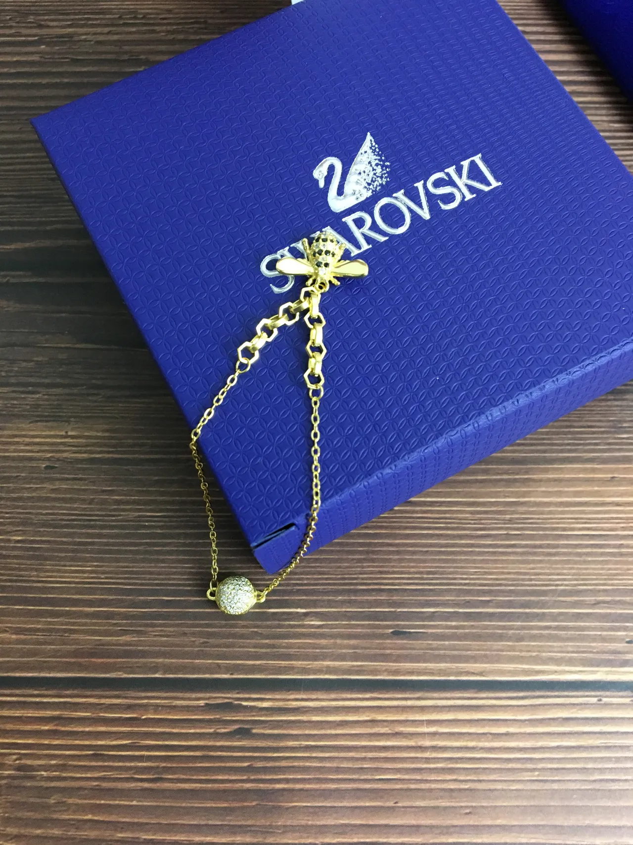 Swarovski Bee Pendant Gold-Tone Crystal Necklace 9