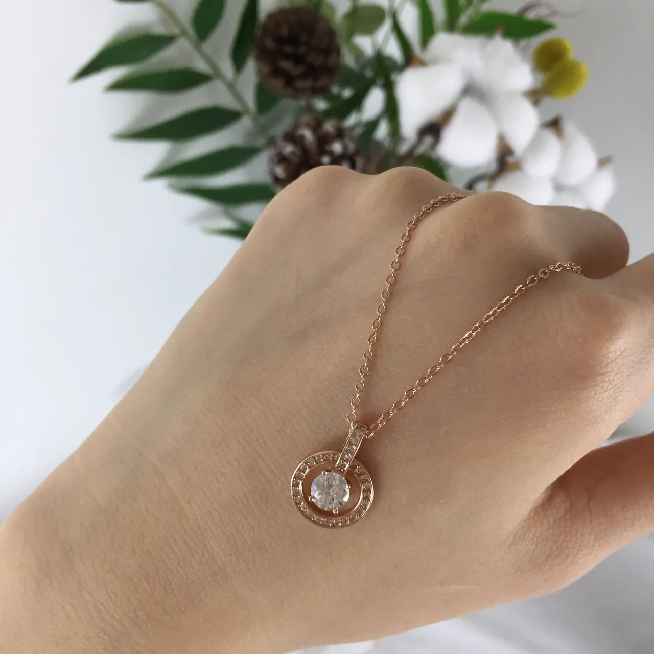 Swarovski Collier Pendentif Cristal Or Rose 2