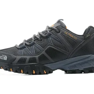 The North Face Ultra III Black Gray Low-Cut Hiking Boot Mesh-Synthetic Hybrid Upper Sneakers