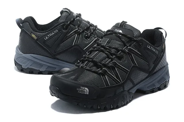 The North Face Ultra III Black Gray Low-Cut Hiking Boot Mesh-Synthetic Hybrid Upper Sneakers 4