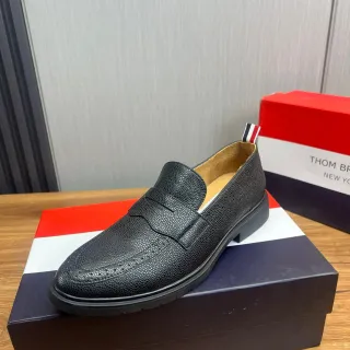 Thom Browne Penny Loafer Black Pebbled Leather Loafers
