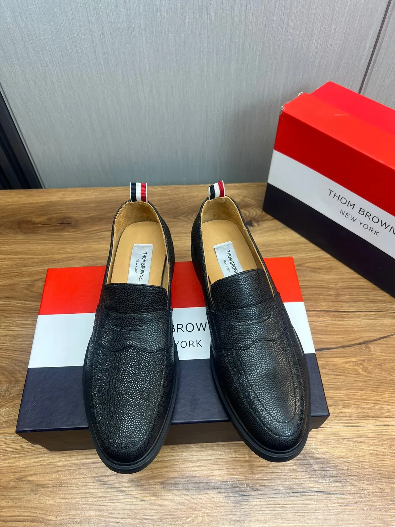 Thom Browne Penny Loafer Black Pebbled Leather Loafers 2