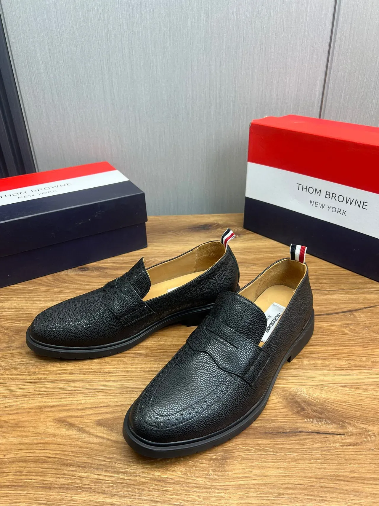 Thom Browne Penny Loafer Black Pebbled Leather Loafers 3