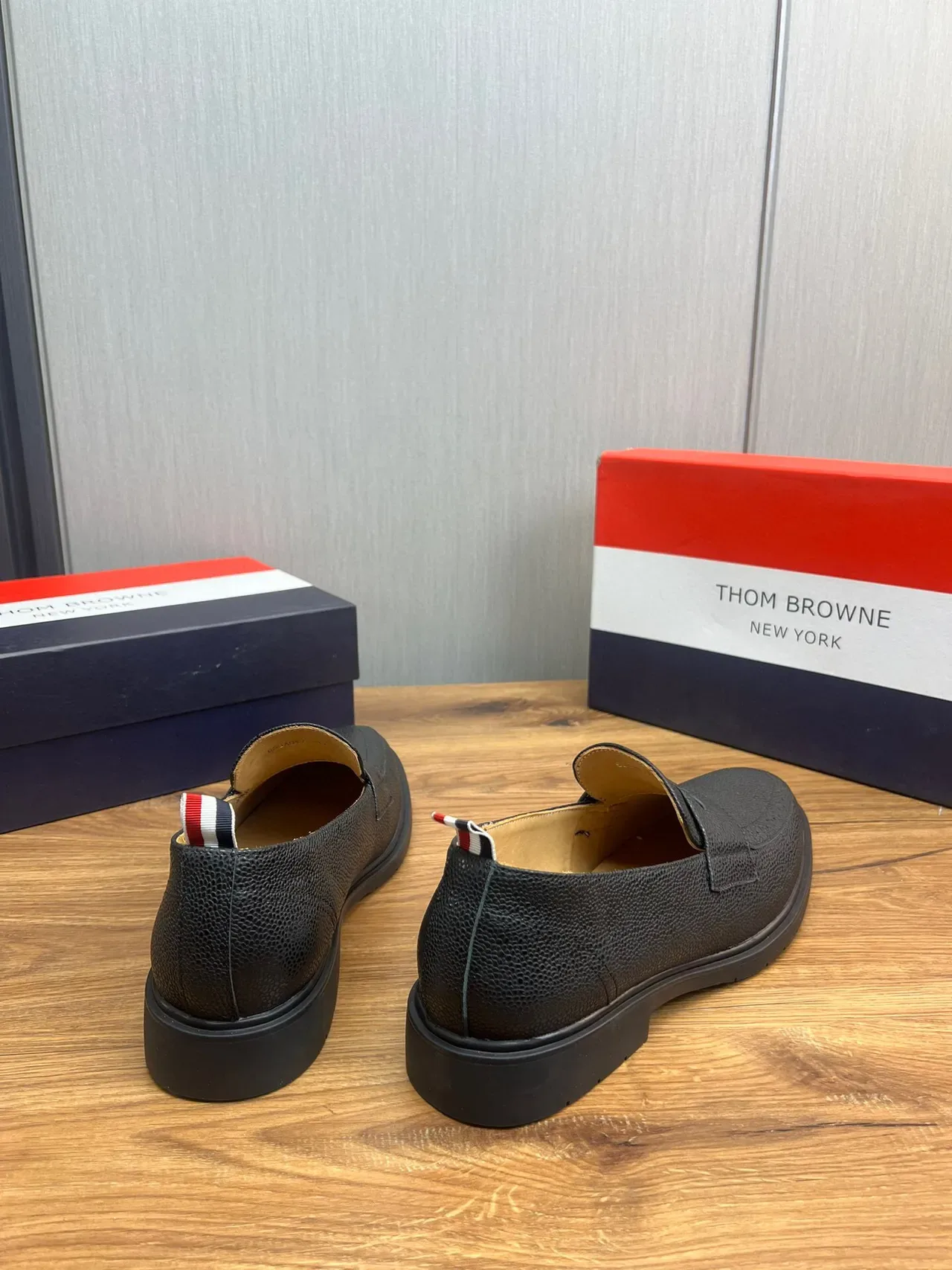 Thom Browne Penny Loafer Black Pebbled Leather Loafers 4