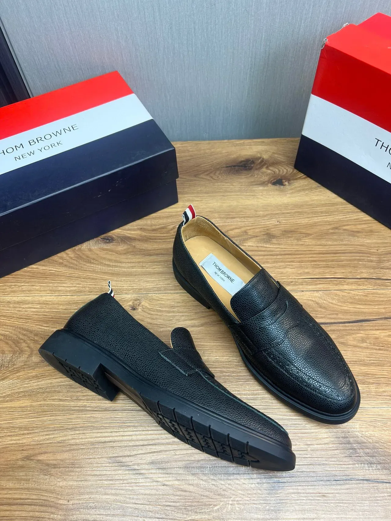 Thom Browne Penny Loafer Black Pebbled Leather Loafers 5