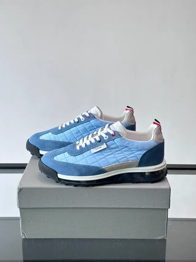 Thom Browne Quilted Blue Suede Air-Cushion Lifestyle Sneakers 5
