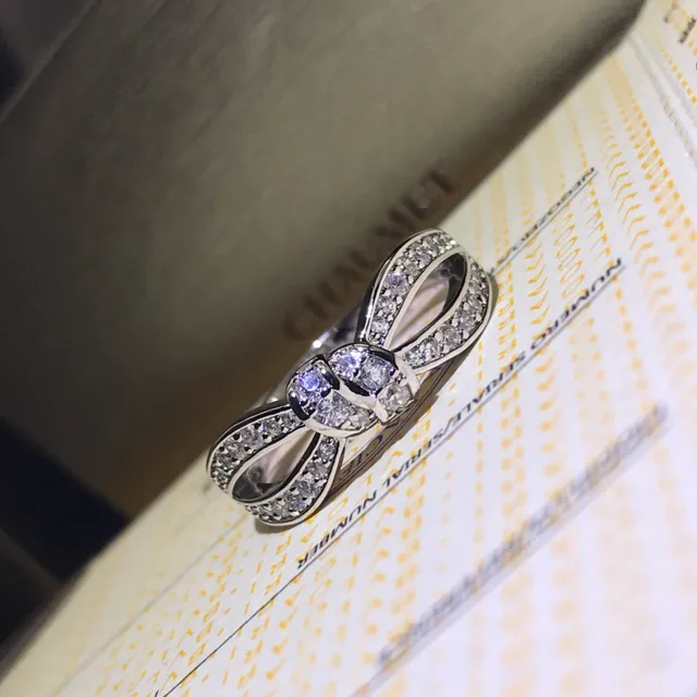 Tiffany & Co. Return to Tiffany Bague Nœud Or Rose et Or Blanc Pavé 4