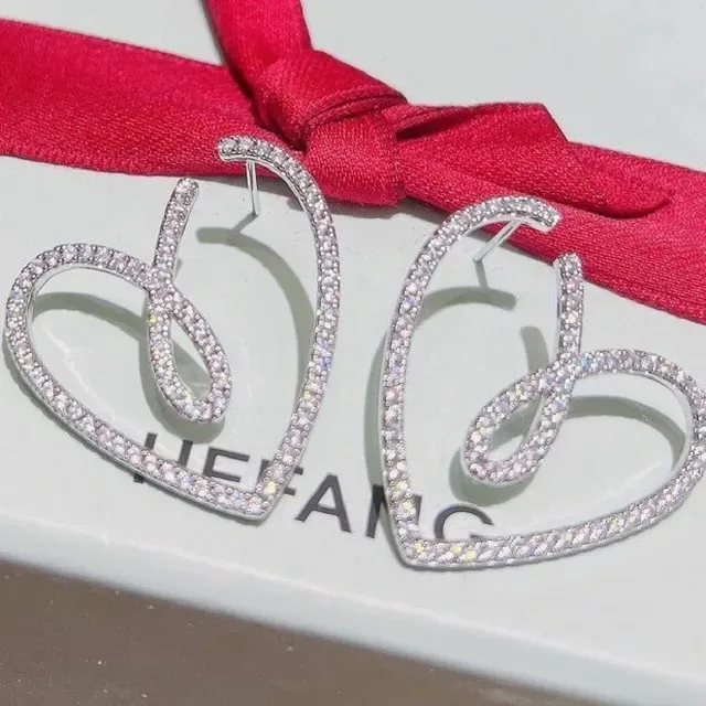 Tiffany & Co. Return to Tiffany Open Heart Pavé Crystal Earrings 1