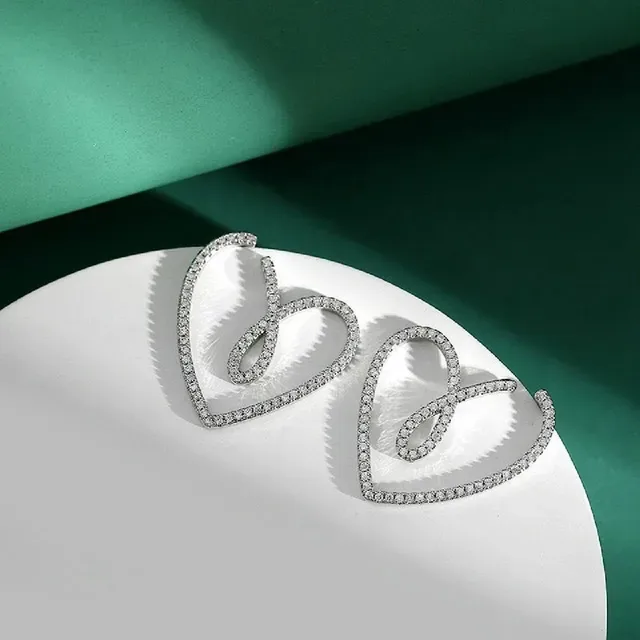 Tiffany & Co. Return to Tiffany Open Heart Pavé Crystal Earrings 8