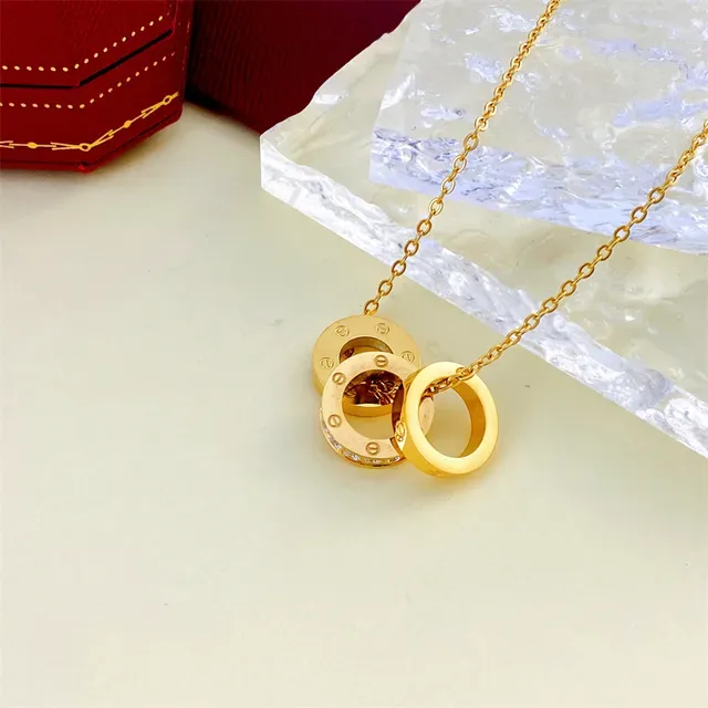 Tiffany & Co. Return to Tiffany Triple Ring Pavé Pendant Necklace 5