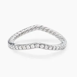 Tiffany & Co. Silver Transparent Twisted Rope Band Pavé-Set Round Diamonds Ring