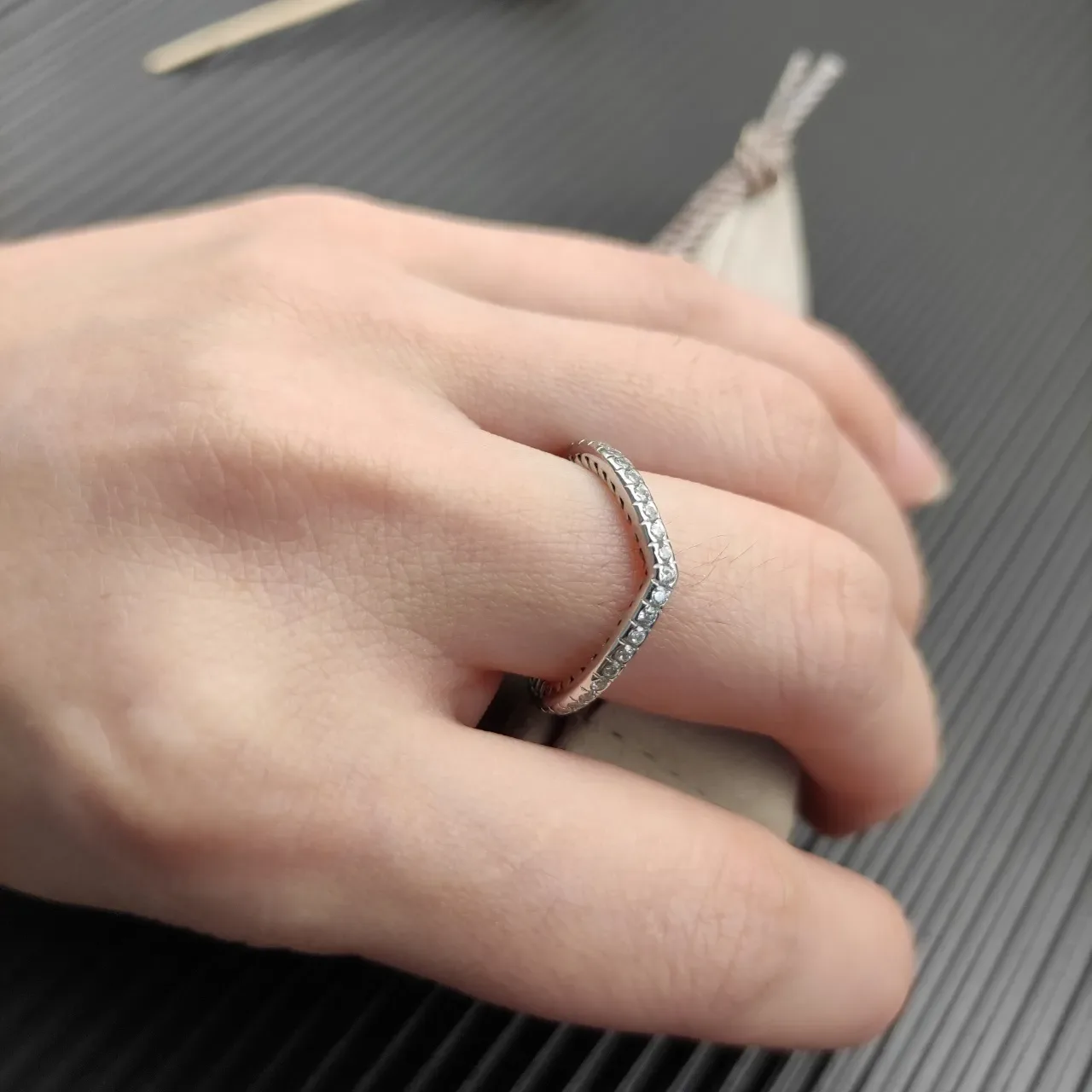 Tiffany & Co. Argent Transparente Twisted Rope Band Pavé-Set Round Diamonds Bague 6