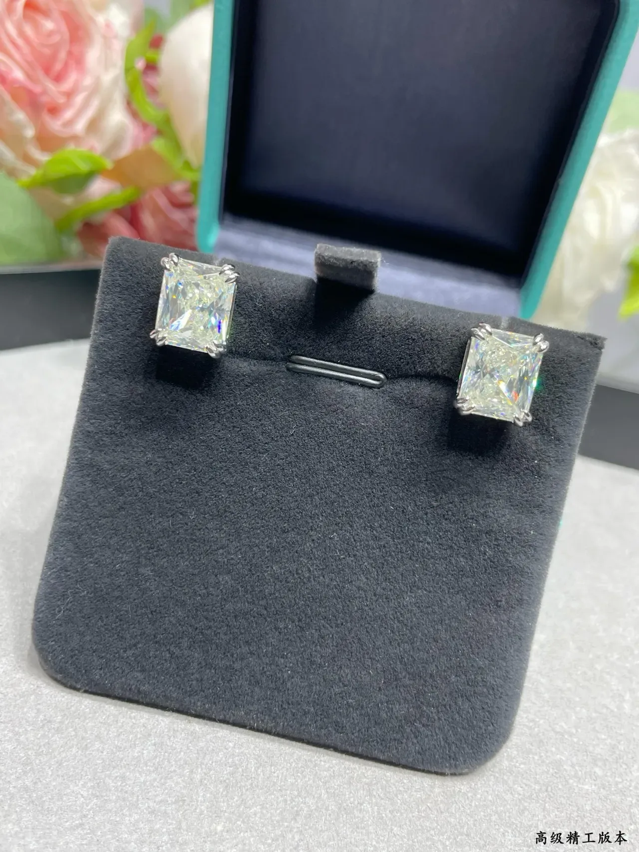 Tiffany & Co. Square-Cut Clear Stone Stud Earrings 7