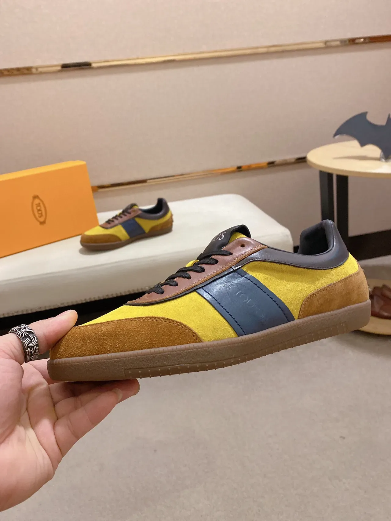 Tod's Color-Blocked Suede and Leather Lifestyle Sneaker 8