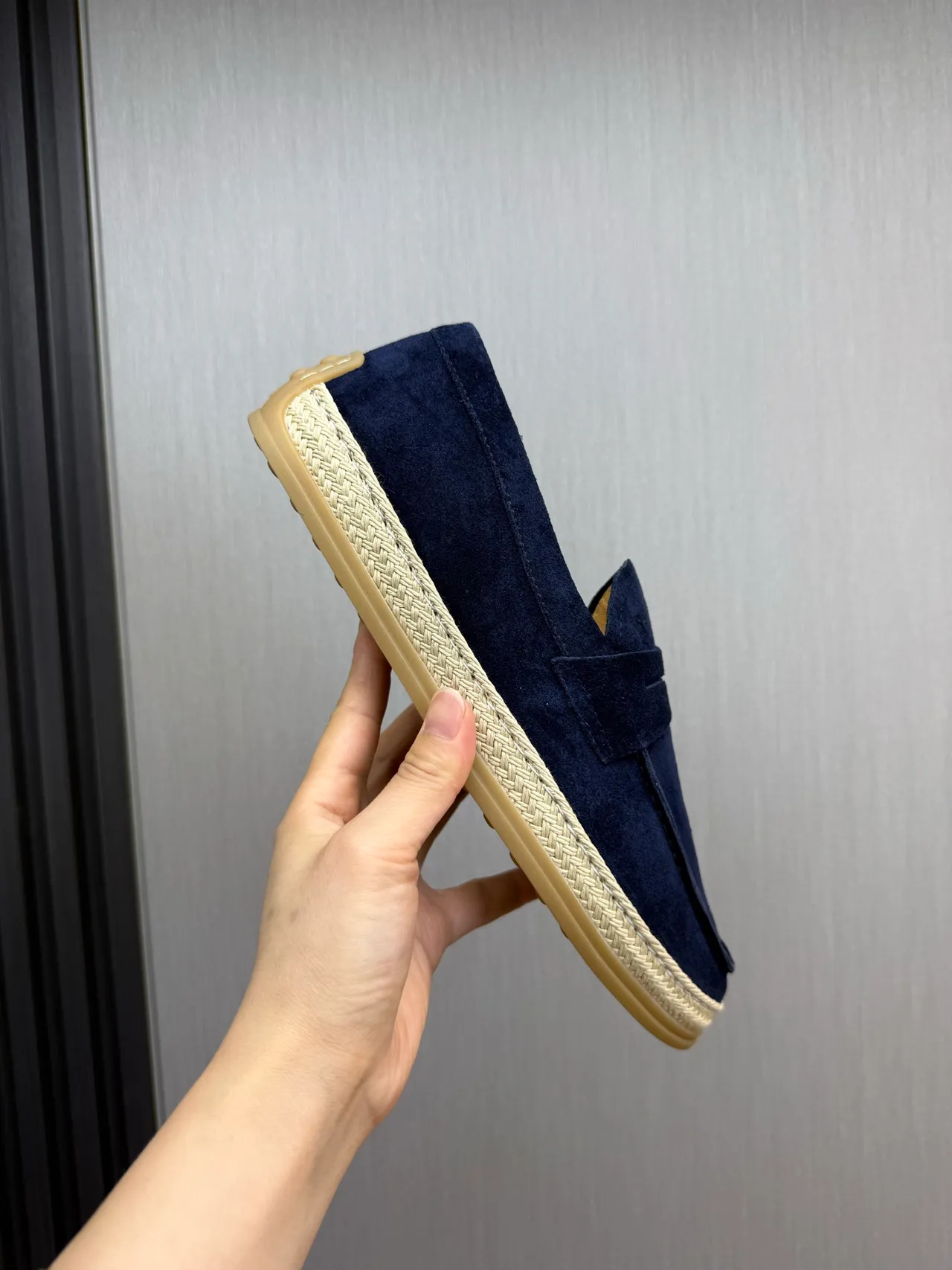 Tod's Penny Loafer Marine Beige Daim Empeine Bride Mocassin 7