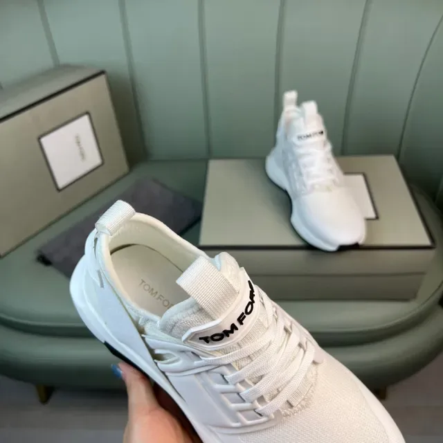 Tom Ford White Mesh and Synthetic Lifestyle Sneaker 3