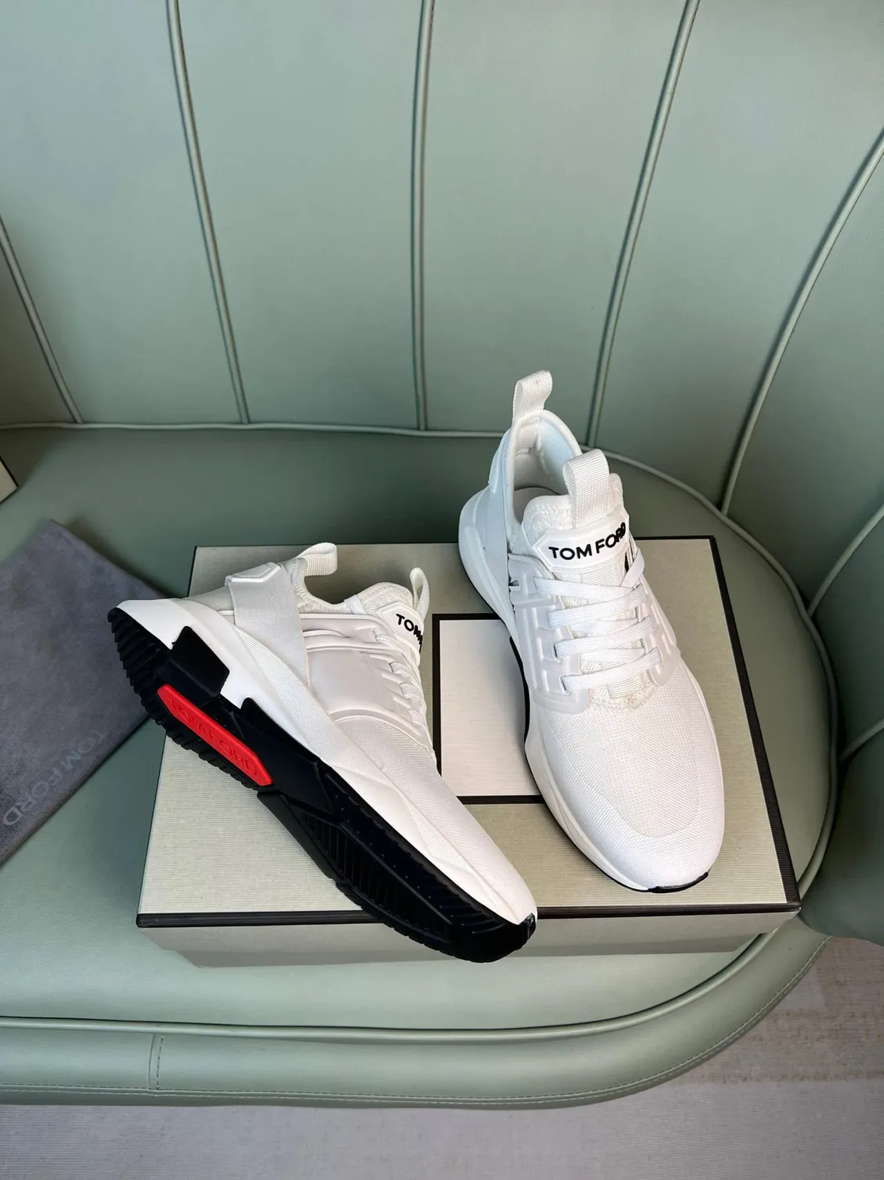 Tom Ford White Mesh and Synthetic Lifestyle Sneaker 5