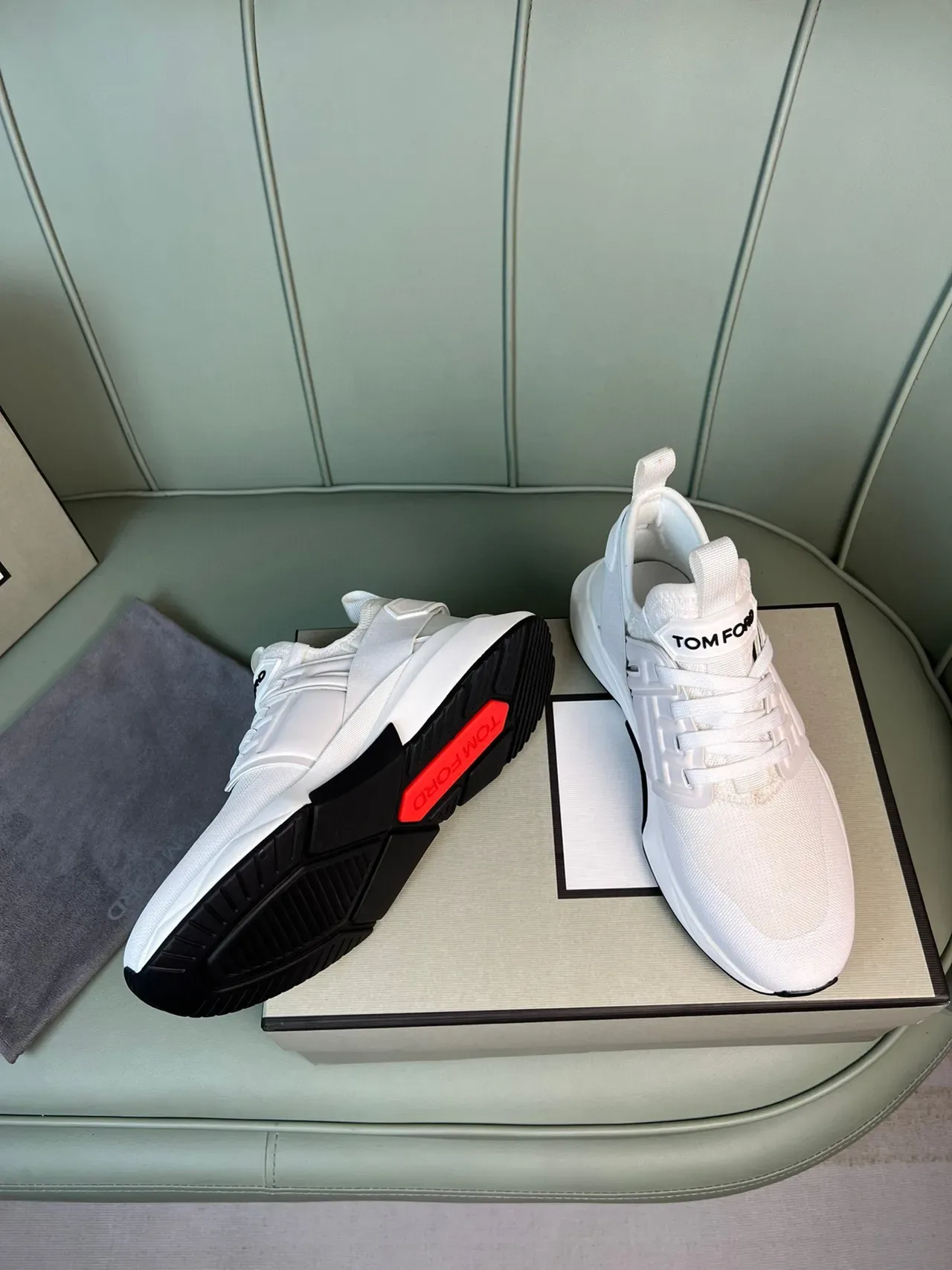Tom Ford White Mesh and Synthetic Lifestyle Sneaker 7