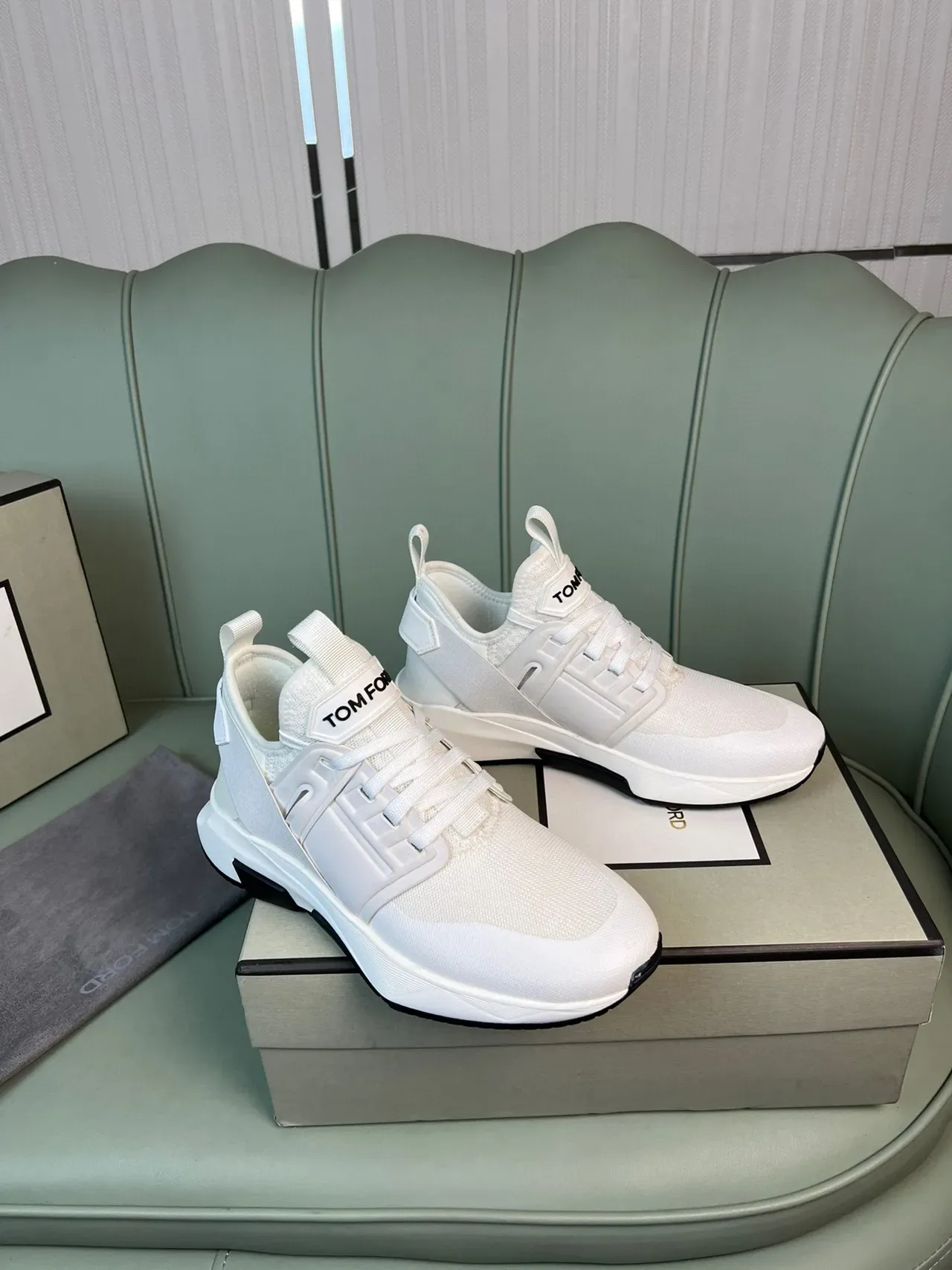 Tom Ford White Mesh and Synthetic Lifestyle Sneaker 8
