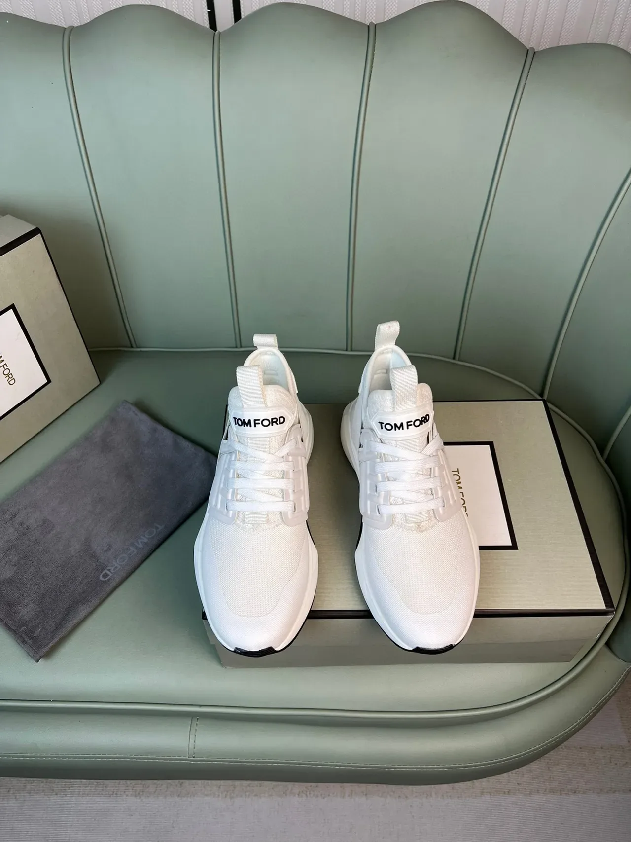 Tom Ford White Mesh and Synthetic Lifestyle Sneaker 9