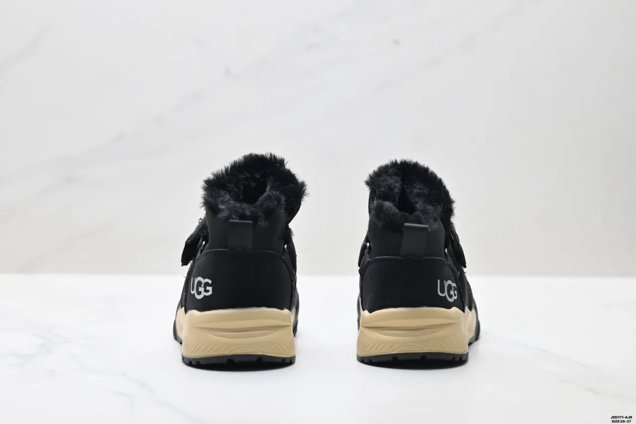 UGG Beige Marron Bottines à la cheville doublées de fausse fourrure Bottes de neige 9