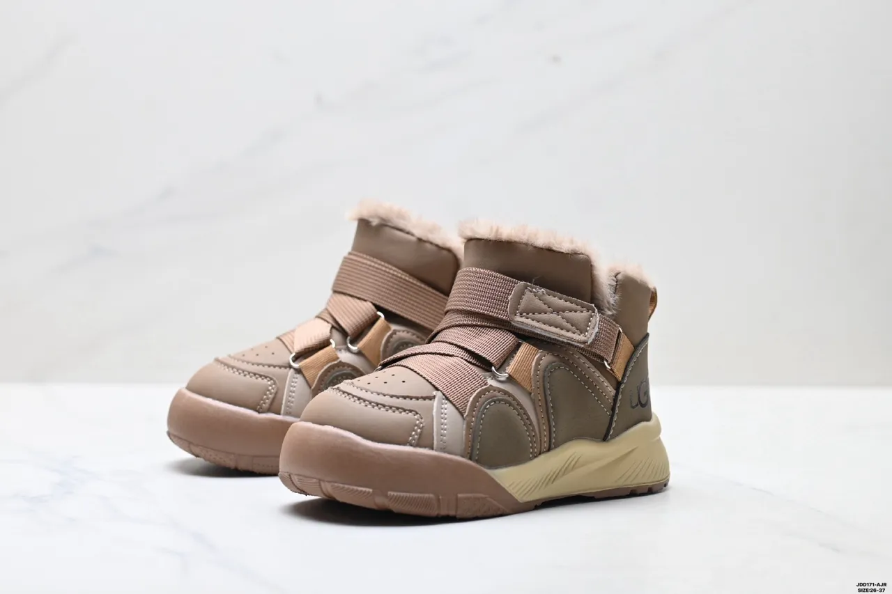 UGG Beige Marron Bottines à la cheville doublées de fausse fourrure Bottes de neige 12