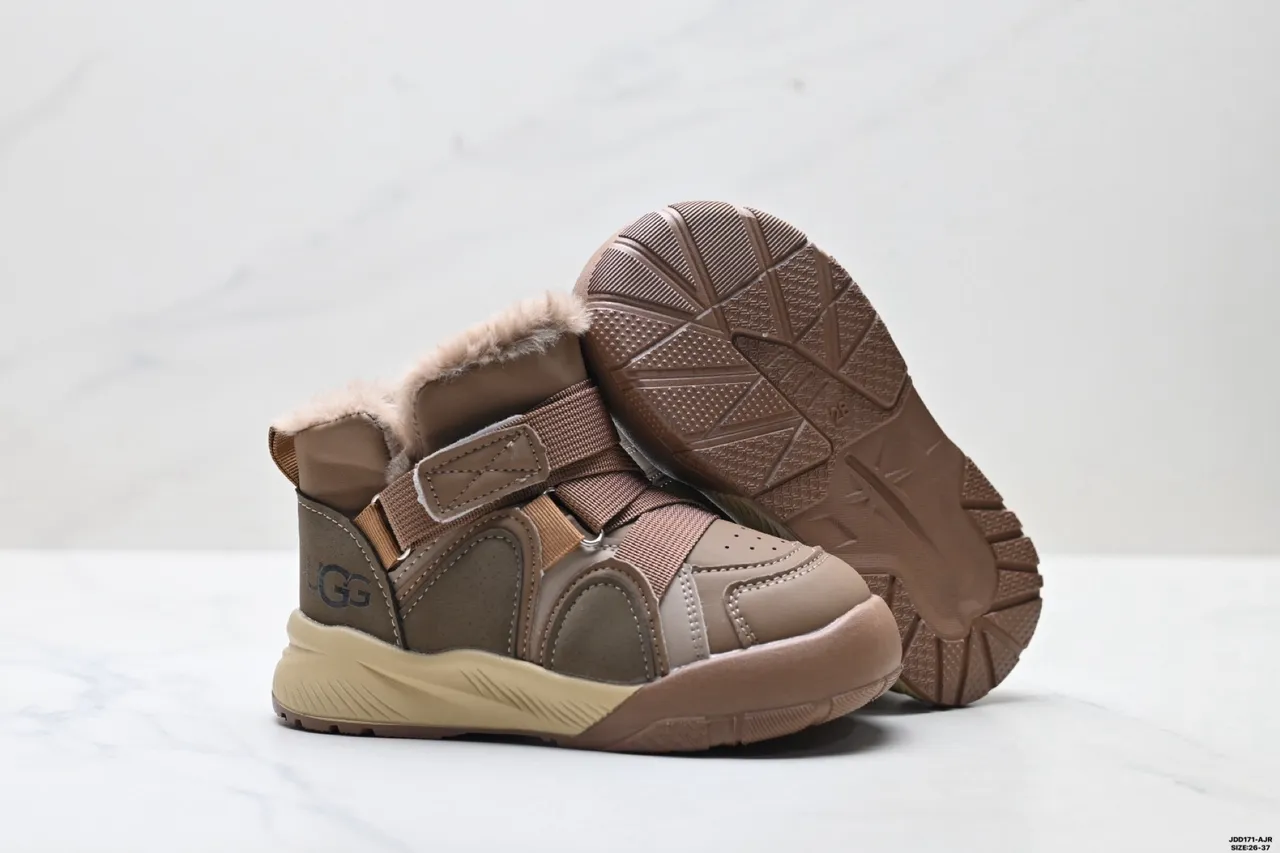 UGG Beige Marron Bottines à la cheville doublées de fausse fourrure Bottes de neige 17