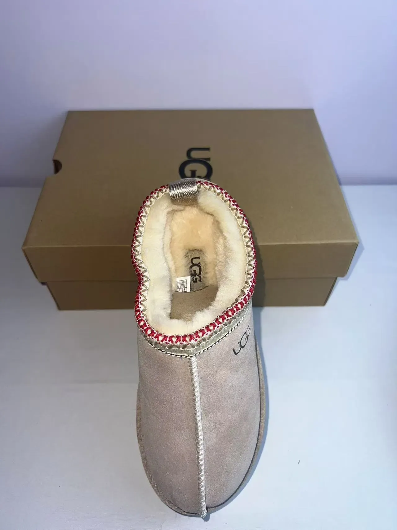 UGG Beige Red Platform Sole Shearling-Lined Casual Shoes 4