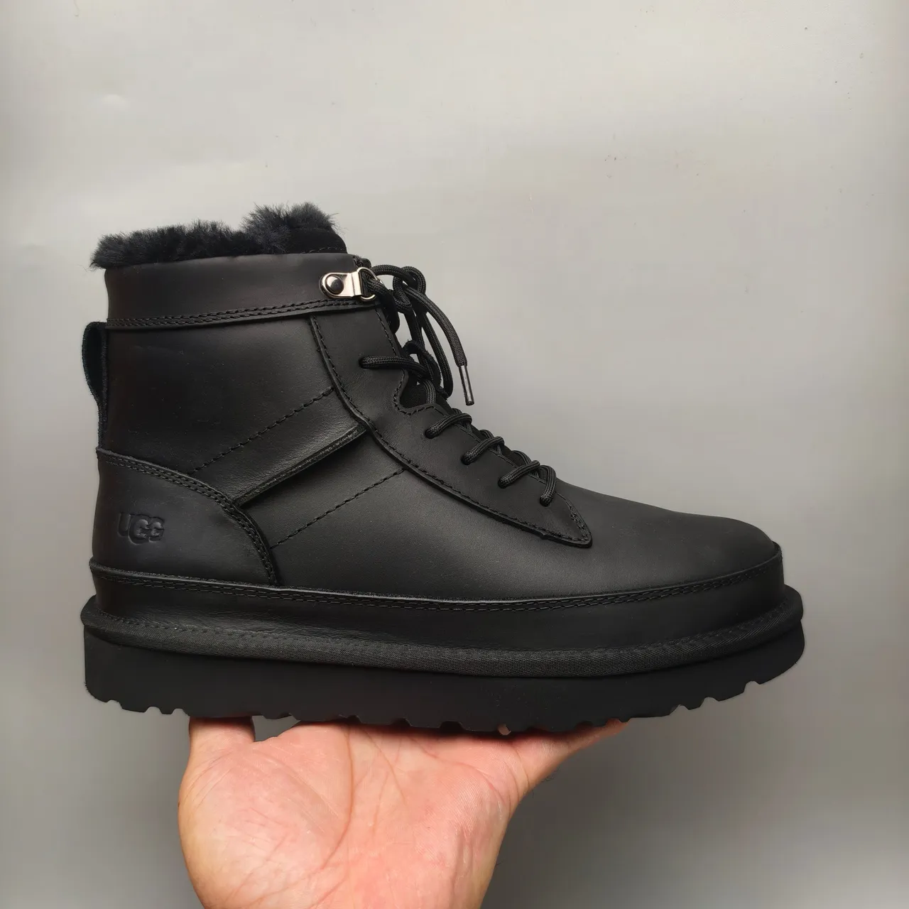 UGG Black Shearling-Lined Lace-Up Snow Boot 2
